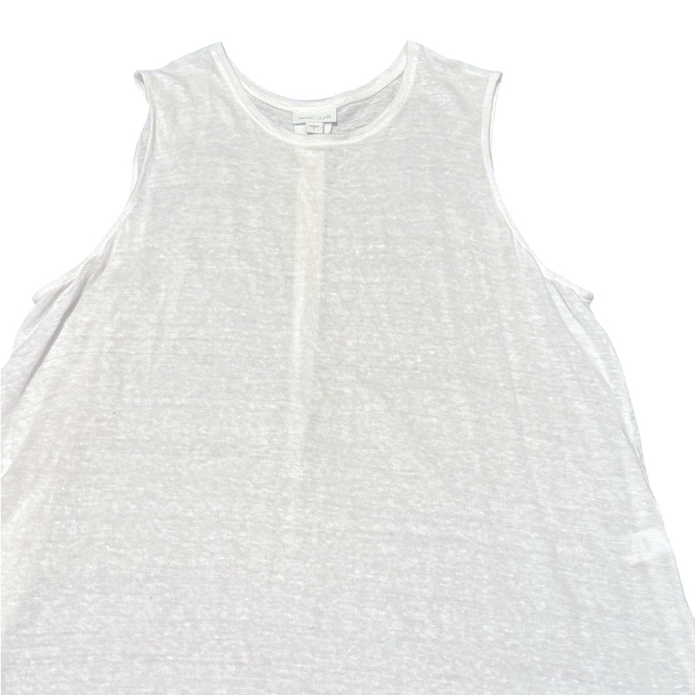 Women’s J.Jill Love Linen Sleeveless White Lightweight Top - Picture 3 of 7